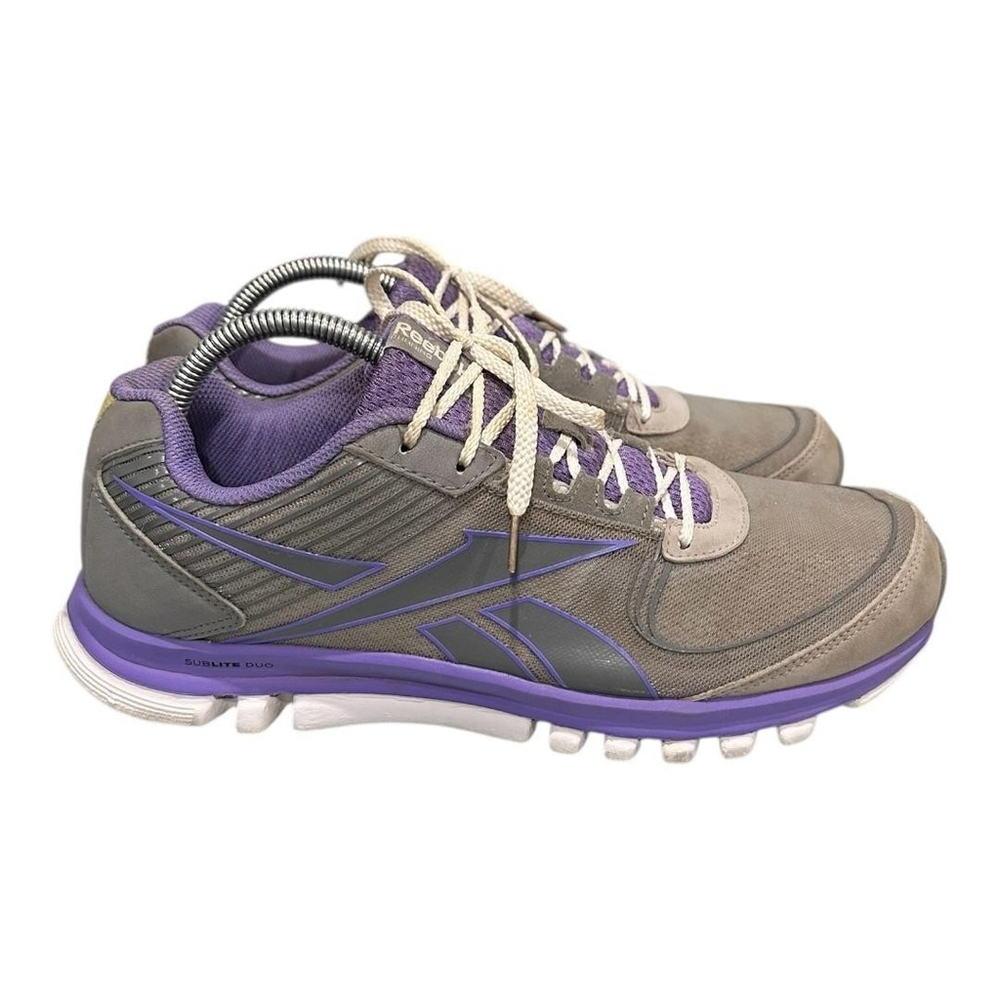 Reebok Sublite Duo Shoes Womens Size 10 Gray Purple Running Athletic M46332